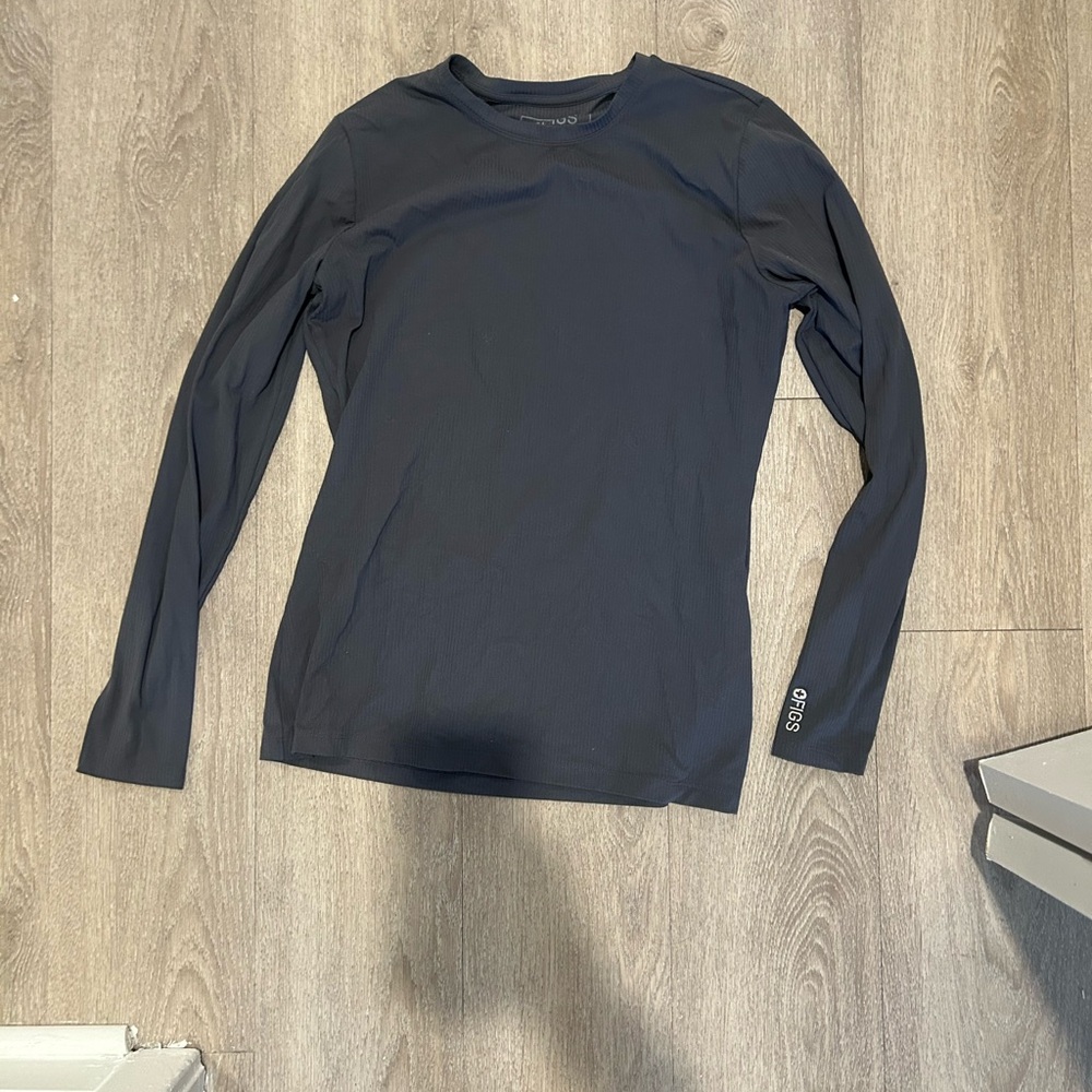 Figs Charcoal Gray Long Sleeve Top